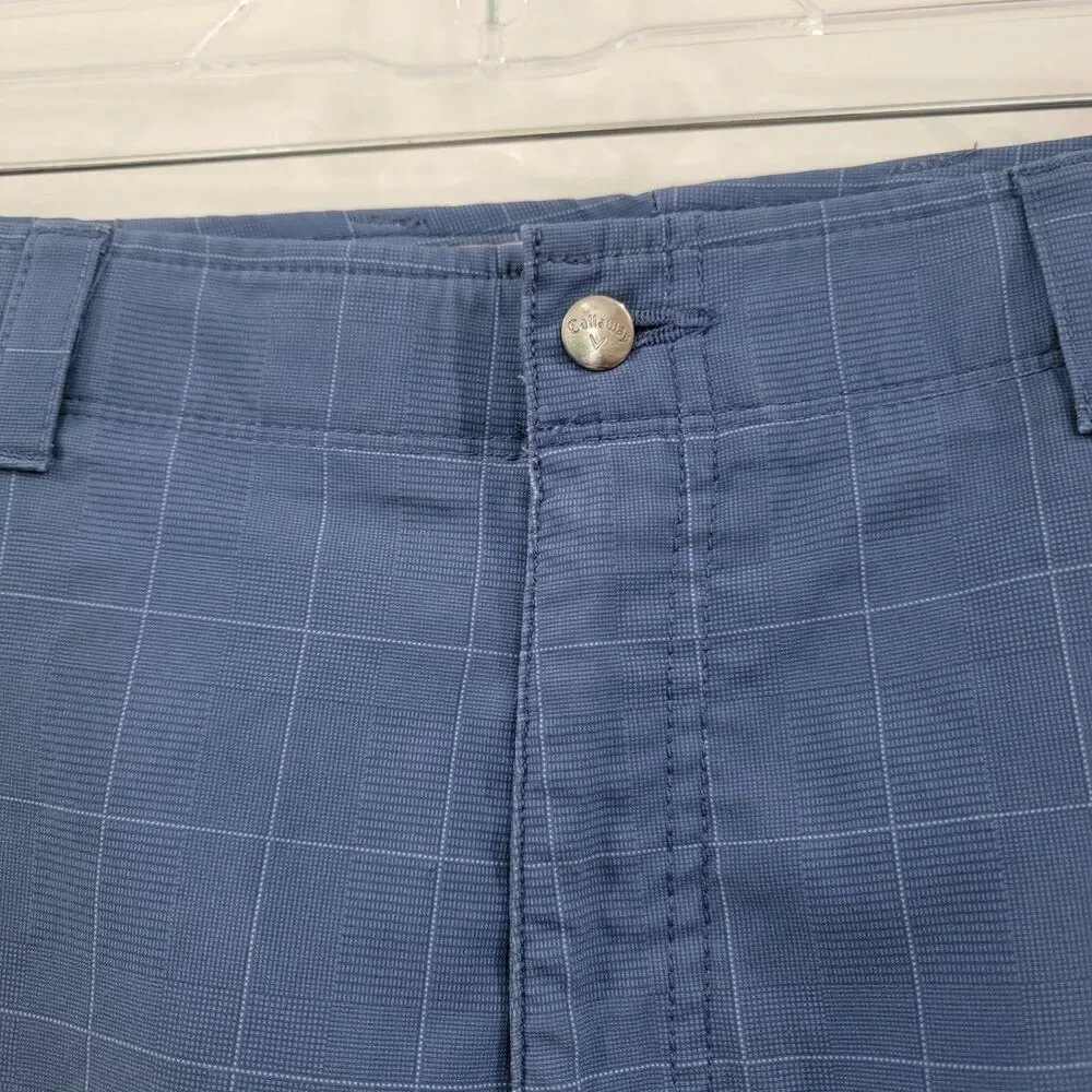 Callaway Mens Golf Shorts‎ Size 38 Blue Windowpane Plaid Dad